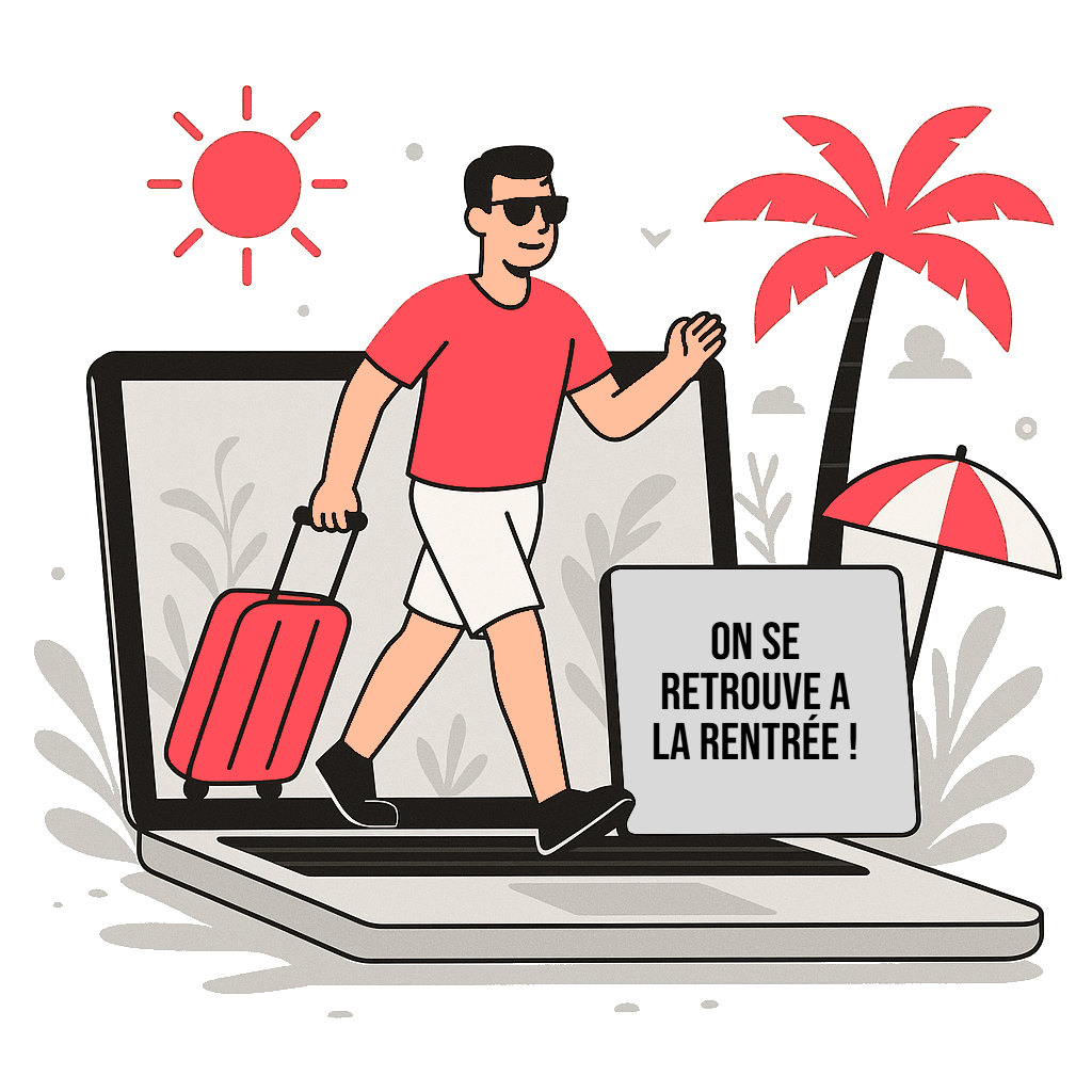 un salarié part en vacance avec sa valise 